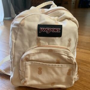 JanSport mini backpack/purse pineapple rose gold